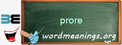 WordMeaning blackboard for prore